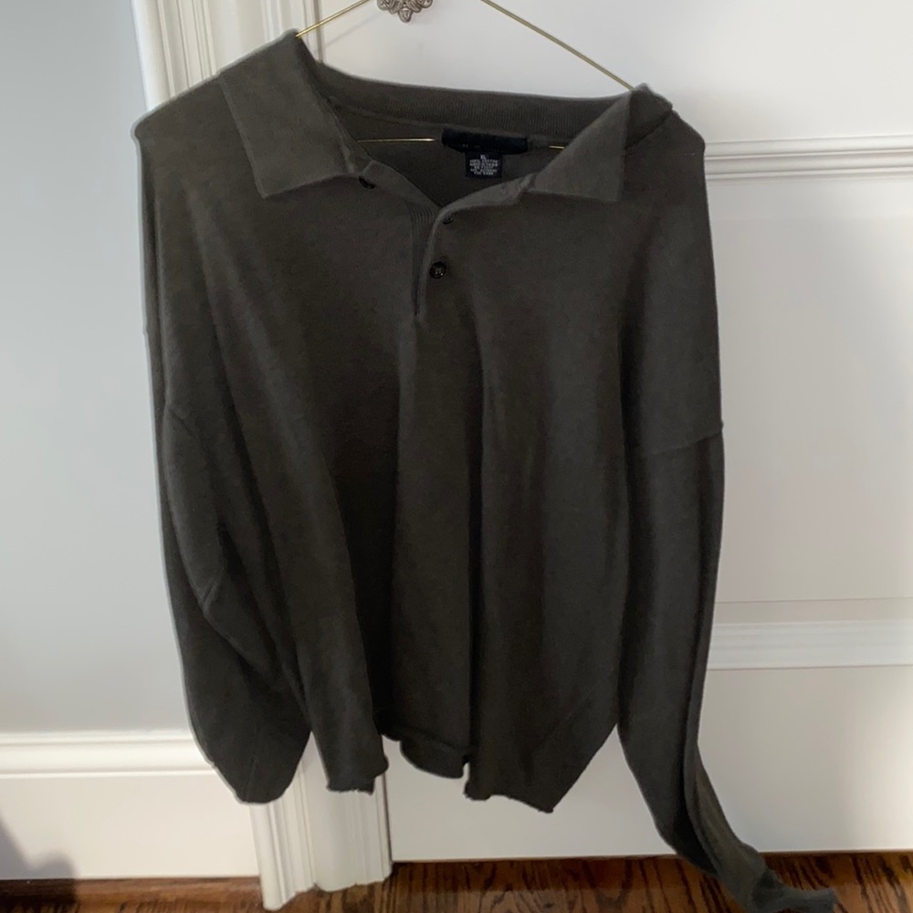 Croft & Barrow Size XL Brown Collared Long Sleeve Shirt